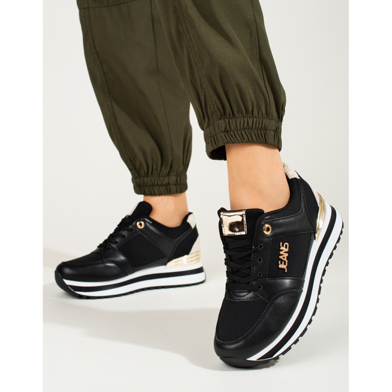 Shelovet Tênis plataforma alta preto 1