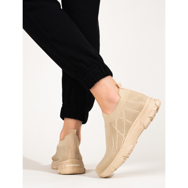 Sapatos desportivos em tecido Shelovet castanhos de mulher 1