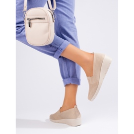 Sapatos de cunha de tecido bege claro, Shelovet 2