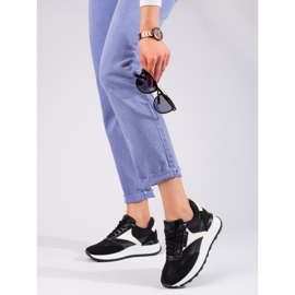 Sapatos desportivos de plataforma alta Shelovet pretos de mulher 1