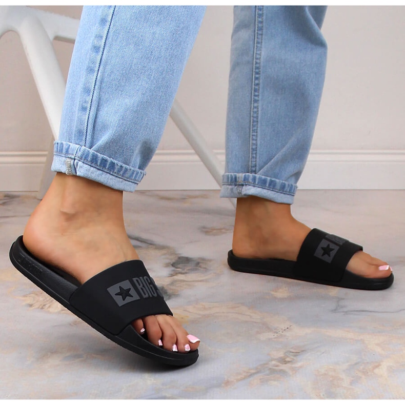 Chinelos de piscina pretos femininos Big Star FF274A200 2