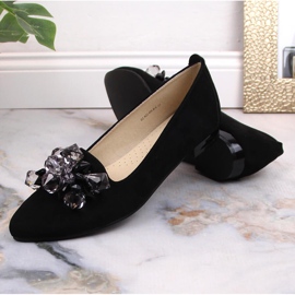 Sabrinas femininas em camurça preta com cristais T.Sokolski W23-464 preto 1