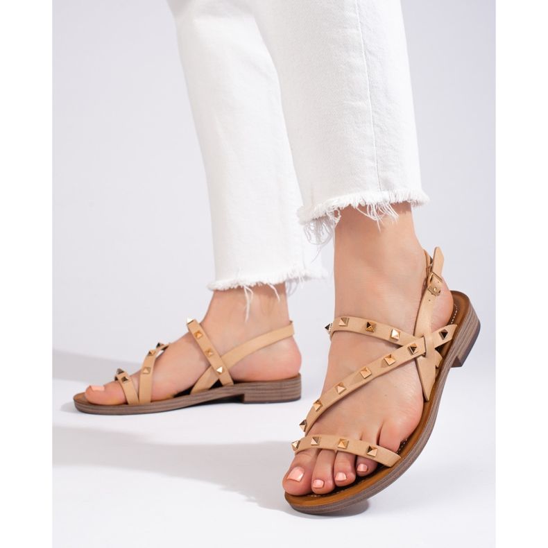 W. Potocki Sandália romana preta com tachas Potocki preto 1