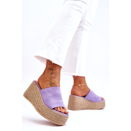 STEPHAN Chinelos femininos de cunha e plataforma roxos Ysabel tolet 1