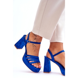 FB2 Sandália Feminina Camurça Plataforma Azul Verda 3