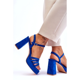 FB2 Sandália Feminina Camurça Plataforma Azul Verda 4