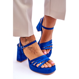 FB2 Sandália Feminina Camurça Plataforma Azul Verda 7