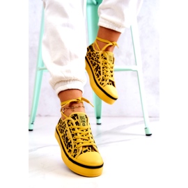 Tênis feminino Pantera Big Star JJ274616 Amarelo 7