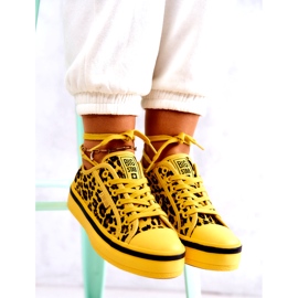 Tênis feminino Pantera Big Star JJ274616 Amarelo 9