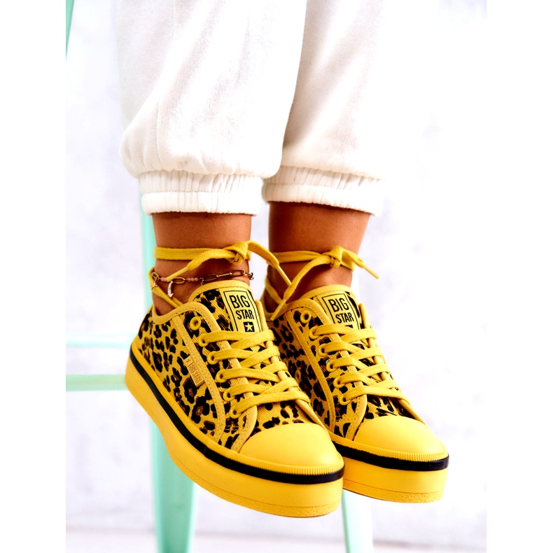 Tênis feminino Pantera Big Star JJ274616 Amarelo 9