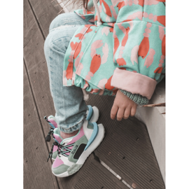 Tênis esportivo infantil sistema de espuma viscoelástica Big Star LL374219 rosa-verde 1