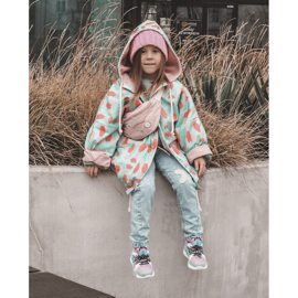 Tênis esportivo infantil sistema de espuma viscoelástica Big Star LL374219 rosa-verde 2