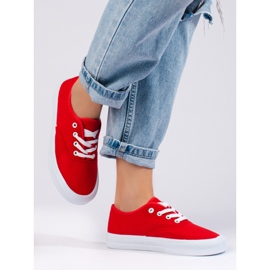 Sneakers clássicas com atacadores para mulher Shelovet vermelho 2 Sneakers clássicas com atacadores para mulher Shelovet vermelho 2