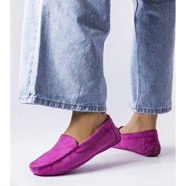 BM Mocassim roxo com solado de couro, Souplet 1