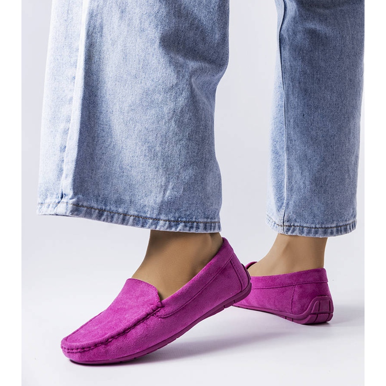 BM Mocassim roxo com solado de couro, Souplet 1