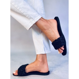Chinelos de mulher Erika Black com atacadores preto 2