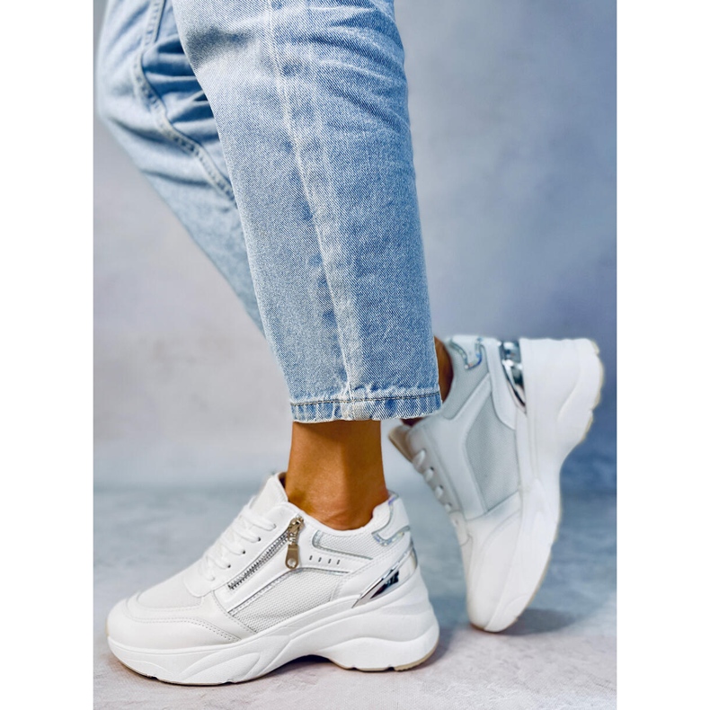 BM Mcbride Tênis de cunha branco 2