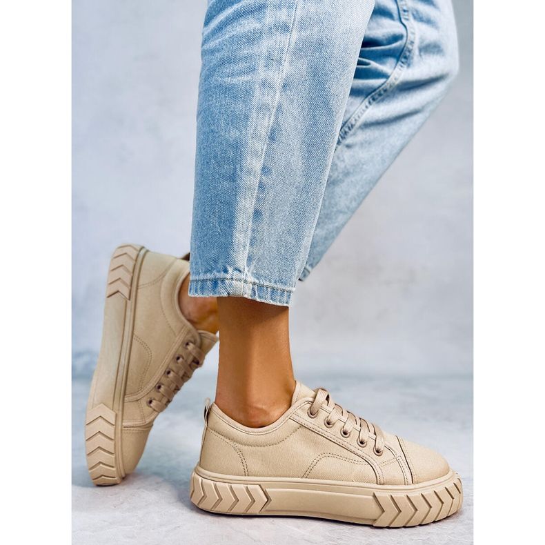 PA1 Tênis plataforma feminino Hampton Khaki bege 2
