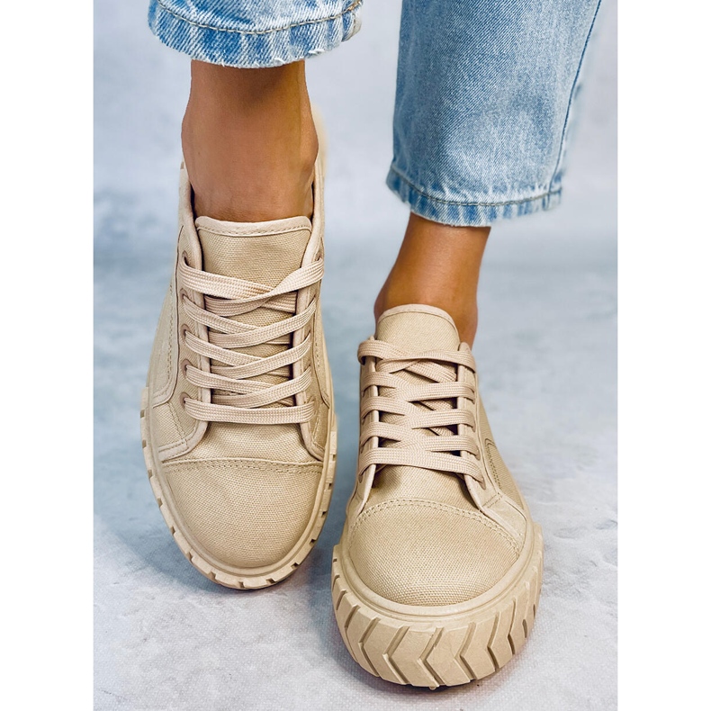 PA1 Tênis plataforma feminino Hampton Khaki bege 1