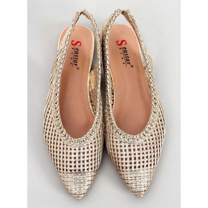 PA1 Bailarinas de salto aberto Grazia Gold Openwork dourado 1