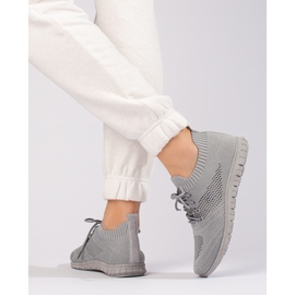 W. Potocki Sapatos esportivos femininos claros perfurados cinza Potocki 1