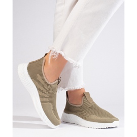 Sapatos desportivos de mulher Shelovet com recortes verde 2