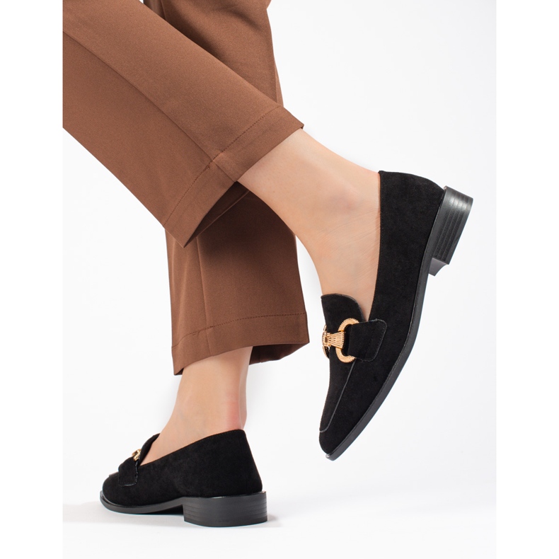 Seastar Mocassins de mulher Shelovet em camurça pretos 2