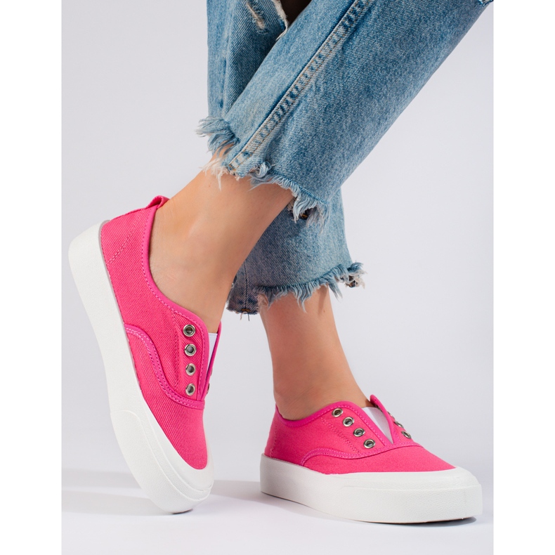 Tênis plataforma slip-on rosa Shelovet. 2