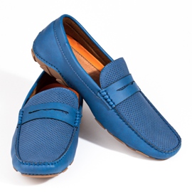 Mocassins Shelovet azuis de homem azul 1