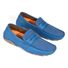 Mocassins Shelovet azuis de homem azul 2