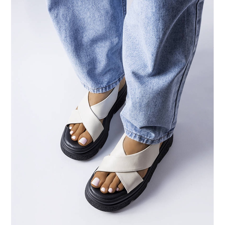 Evento Sandália plataforma bege Oakway. 1