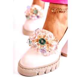 PA2 Bombas elegantes com ornamento liso rosa claro Caterine 1