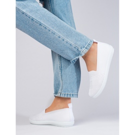 Sapatilhas de mulher em tecido sem cadarço Shelovet branco 2