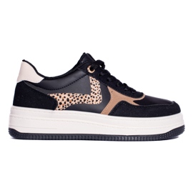 Sapatos esportivos femininos na plataforma preto Shelovet 1