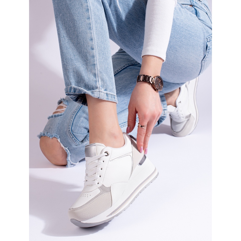 Shelovet tênis de salto branco 2