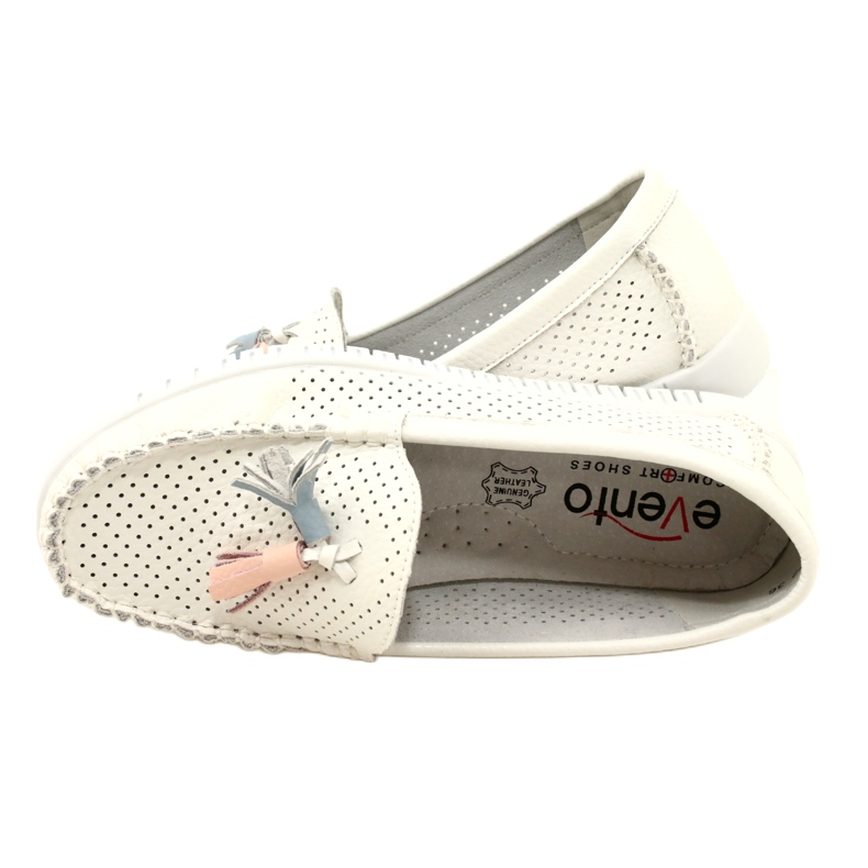 Mocassins Elegantes Abertos Com Franjas Evento 23PB08-5372 Branco 6