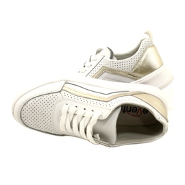 Tênis de couro com cadarço branco e dourado Evento 23PB08-5389 6