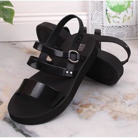 Sandálias femininas confortáveis ​​na perfumada plataforma preta Zaxy LL285008 preto 4