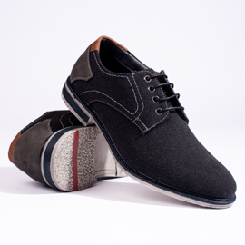 Sapatos têxteis de homem Shelovet azul marinho preto 1