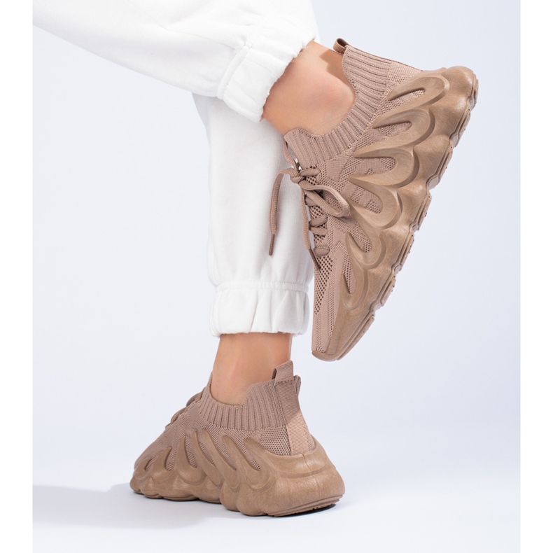 Ténis de tecido castanho Shelovet de mulher 2