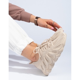 Sapatilhas de tecido bege Shelovet de mulher 1