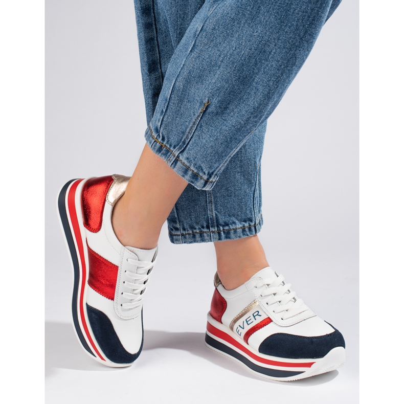 Tênis Shelovet Chunky Sole Branco e Marinho 1