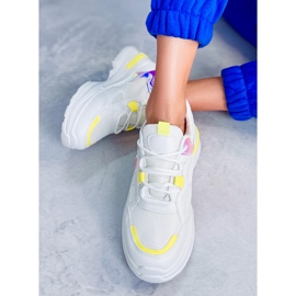 Sapatos esportivos femininos brancos e amarelos HX-68 Yellow multicolorido 5
