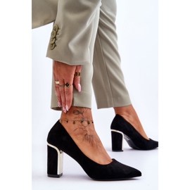 Sapatos de salto de camurça clássicos pretos Elizabeth 4