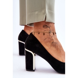 Sapatos de salto de camurça clássicos pretos Elizabeth 6