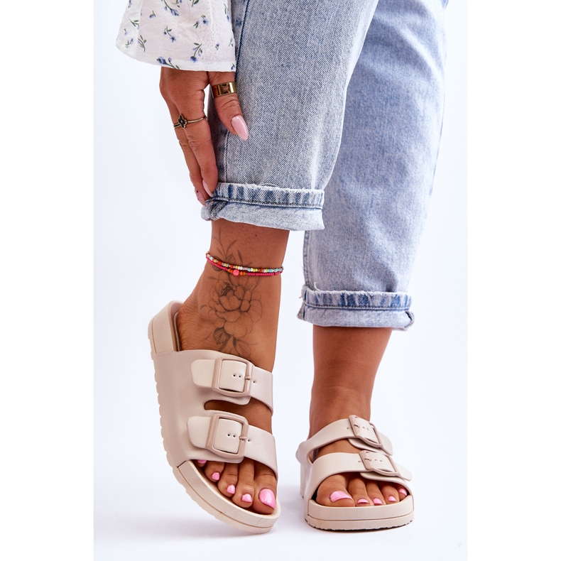 PS1 Chinelos plataforma femininos Vertigo bege 1