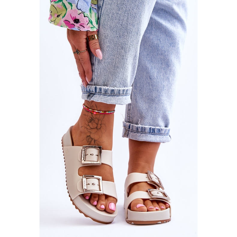 Chinelos femininos lisos ZAXY HH285149 bege claro 1