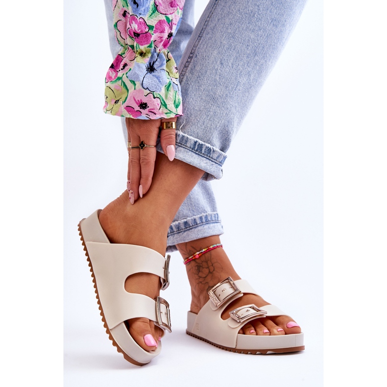 Chinelos femininos lisos ZAXY HH285149 bege claro 2