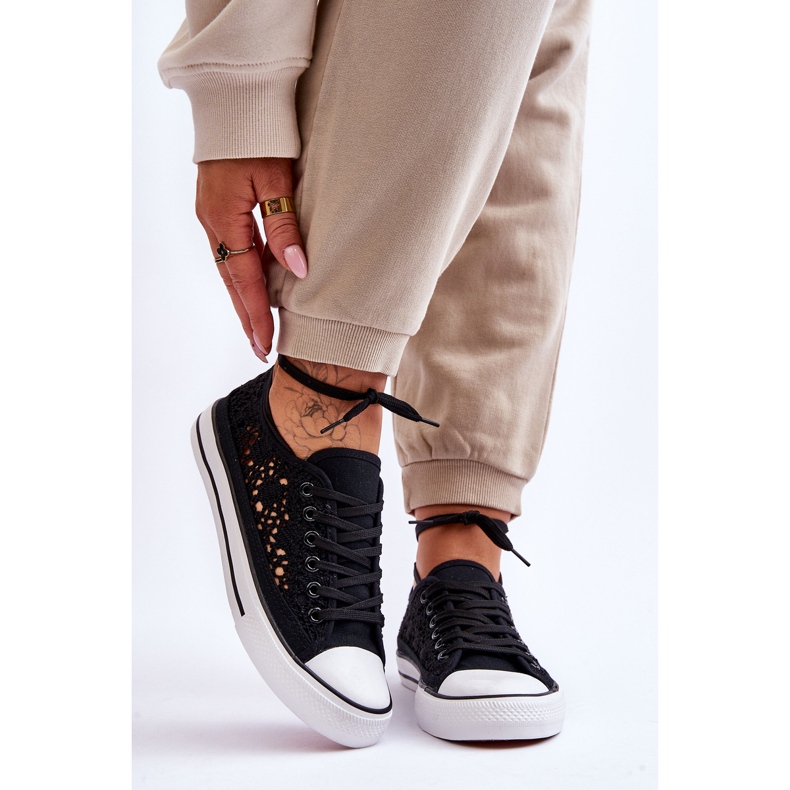 Tênis Têxtil Feminino Renda Preto Fergo 1