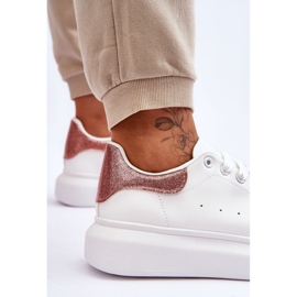 Sapatos esportivos femininos com plataforma branco-rosa brilhante Eliso 6